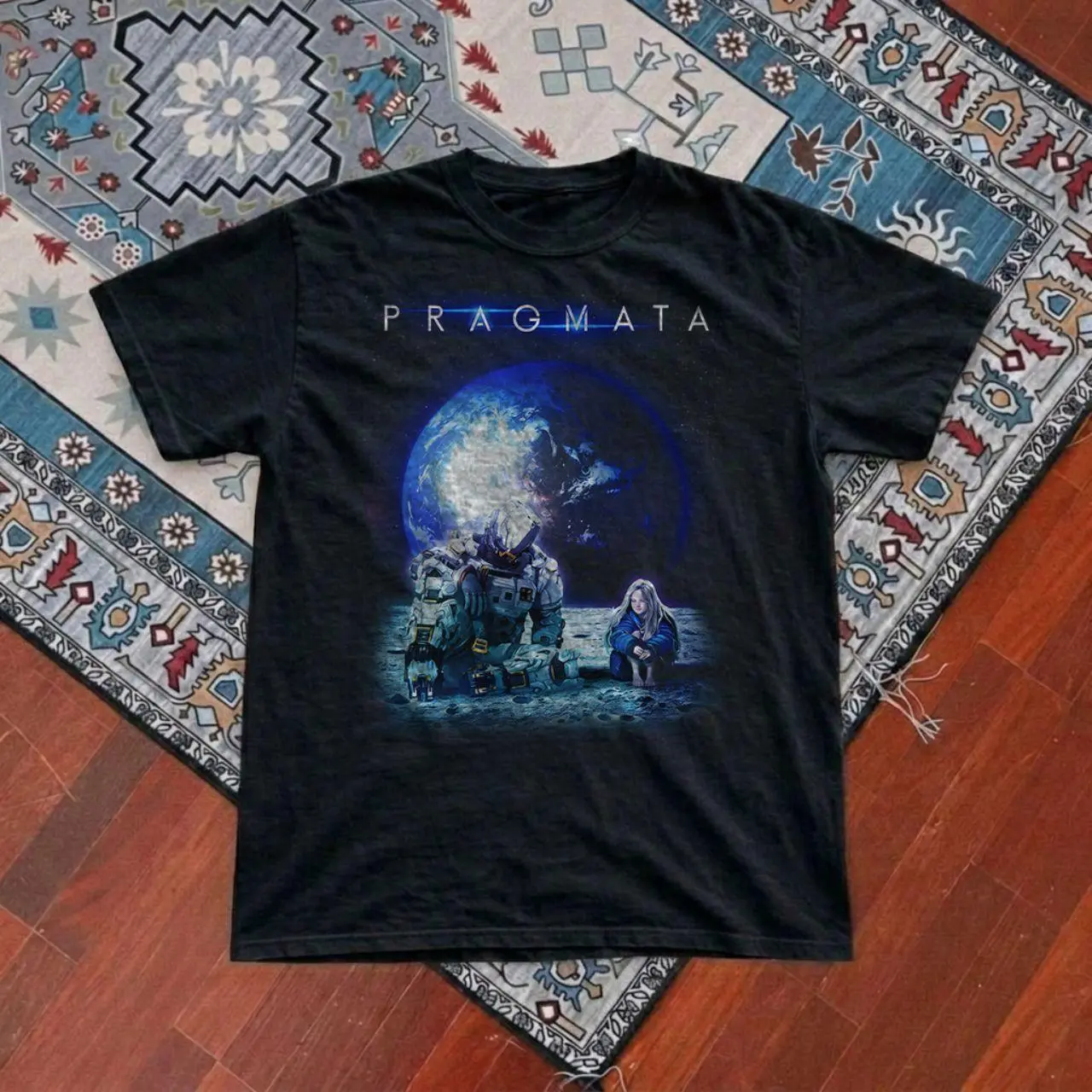 Gildan Men's Black T-shirt, Pragmata Video Game Graphic Tee, Pragmata Shirt, Capcom Sci-Fi Video Game Graphic Tee, Futuristic Space Gamer T Shirt, Retro Gaming Tee, PS5 Game Gift, Unisex Shirt