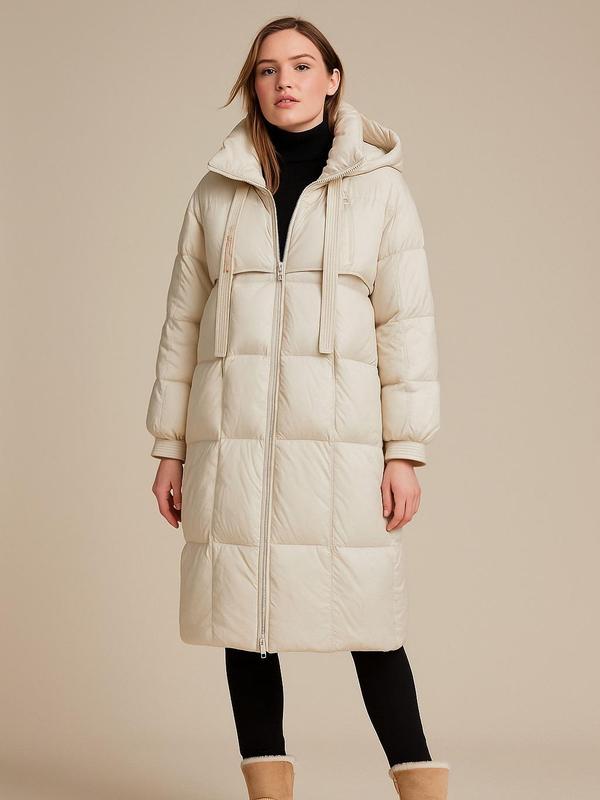 Puffer Jacket for Women - Thickened Hooded Cotton Padded Coat, Long Loose Fit, Warm & Versatile