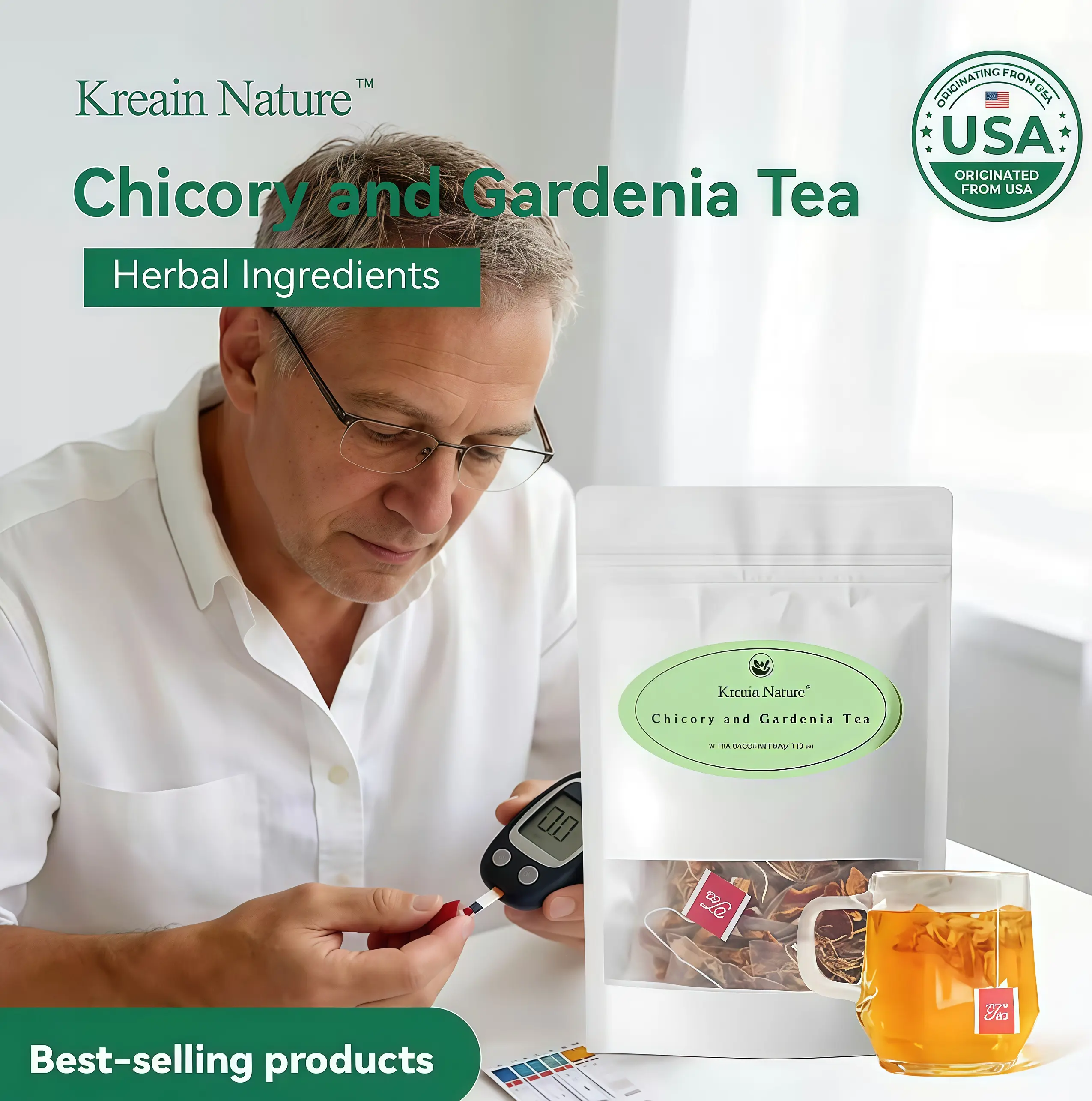 DEALS FOR YOUDandelion Wolfberry Tea Bags(30 Bags) for Kidneys & Liver Health I NaturalHerbal Tea I Contains Chrysanthemum,Cassia Seed, Licorice I With Orange Peel,Gardenia I Organic Dandelion Root Tea |1Pack