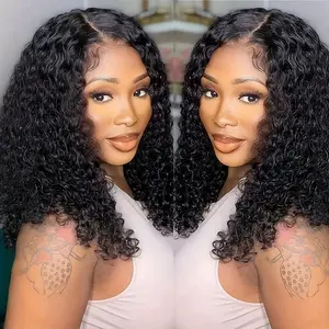 Water Wave Wear Go Glueless Wig 5x5 Lace Pre Cut Pre Plucked Glueless Wear and Go Lace Front Wigs Human Hair 180% Density