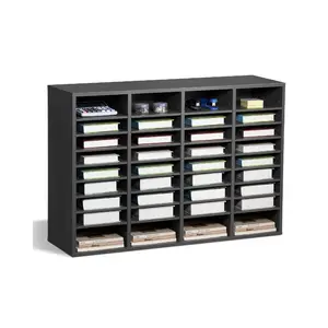 fathersdaygift VEVOR Literature Organizer, 36 Compartments Office Mailbox with Adjustable Shelves, Wooden Mailbox Sorter Medium Density Fiberboard Office Home Classroom Storage for Files, Documents, Papers, Grey