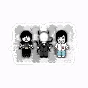 Creepy Club Sticker with Laughing Jack, Slenderman, and Jeff