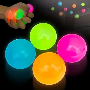 Glow in The Dark Sticky Balls , Ceiling Luminous Stress Balls, Soft Fidget Decompression Toy,  Soft Decompression Sensory Balls for Kids Adults, Holiday Birthday Gift