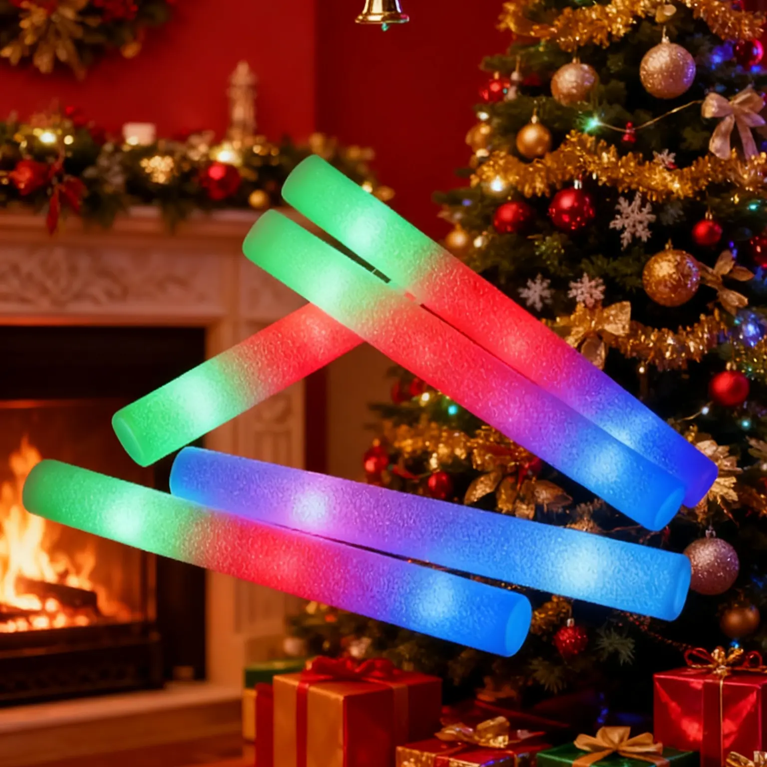98/48/9PCS32/56pcs 3-Mode Flashing LED Light Sticks - Vibrant Neon Colors, Long-Lasting Battery-Powered Party Lights for Weddings, Birthdays, Concerts, Halloween