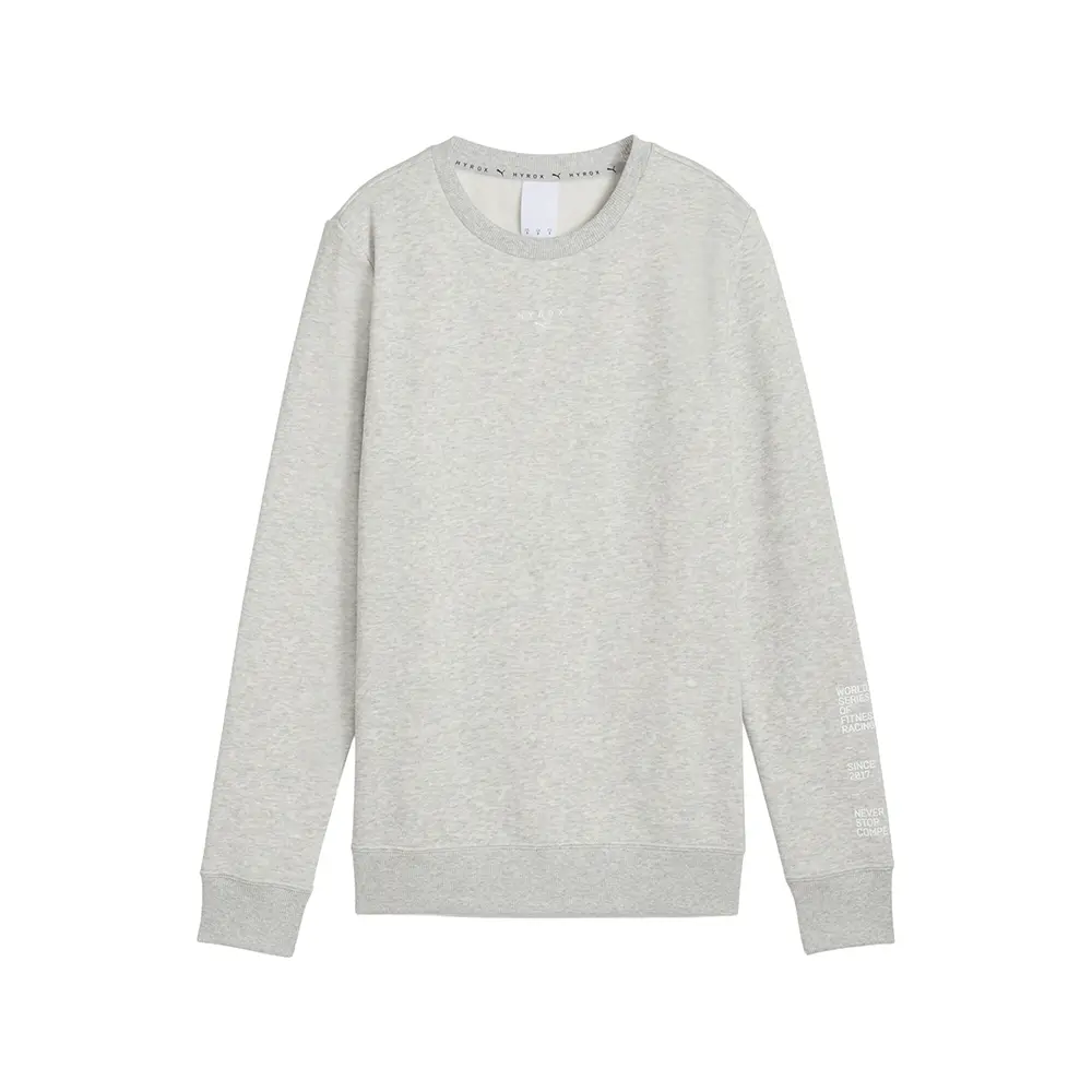 PUMA Womens X Hyrox Oversized Crew Neck Sweatshirt Casual - Grey