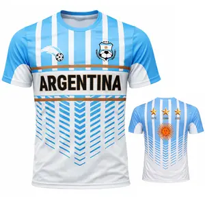Argentina Soccer Fan Jersey Shirt for Men Women Sky Blue & White Football Supporters T Shirt with 1978 1986 2022 Stars