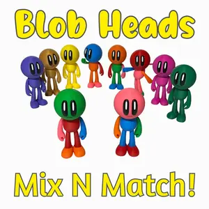 Blob Lab Blob Heads - Modular, Articulating Figurine - Mix and Match Body Parts - Home Decor, Statue, Multicolor