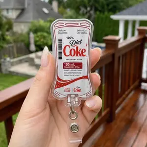 Diet Coke IV Bag Badge Reel, Retractable ID Holder, Nurse Gift, Nurse badge reel, RN, Md, pharmacy, healthcare, work accessory