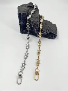 Elegant Crystal Rhinestone Chain Strap Bag Accessories, Stylish Diamond Gemstone Purse Handle, Perfect for Women's Faux Leather Bags