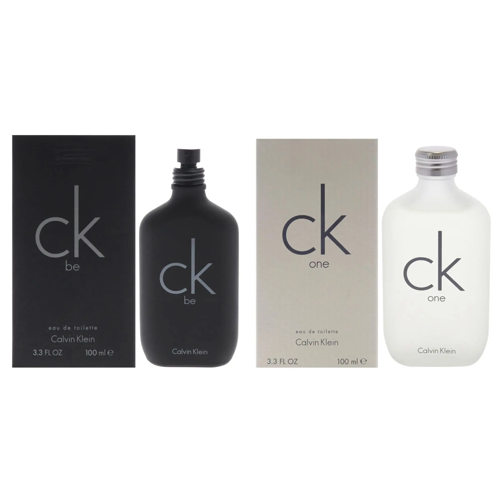 CK Kit by Calvin Klein for Unisex - 2 Pc Kit 3.4 oz EDT Spray CK One, 3.4oz CK Be EDT Spray