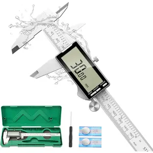 Digital Caliper 6 Inch with Large LCD Screen, Inch/MM/Fraction Conversion, 150mm Micrometer Caliper  Stainless Steel Diameter Measuring Tool for Jewelers/Woodworkers/DIY