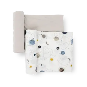 Stretch Knit Swaddle Blanket 2 Pack - Planets