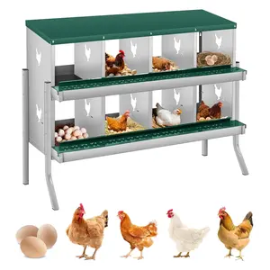 8 Compartments Chicken Nesting Boxes wirh legs for Laying Eggs, Poultry Nesting Boxes, Egg Laying Boxes for Chickens & Hens,Green