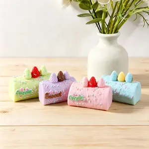 Long Strawberry Swiss Roll Squishy TPR Material ASMR Slow Rise Fidget Toy Stress Relief Kawaii Sensory Squeeze TikTok Desk Decor Kids Adults Gift