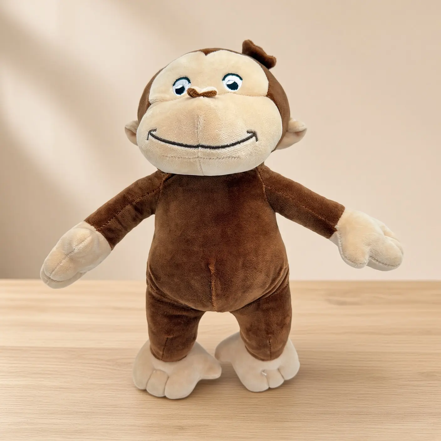 Cute Monkey Plush Doll, 28cm Brown Monkey Stuffed Animal Toy, Cartoon Monkey Plushie for Collection & Birthday Gift