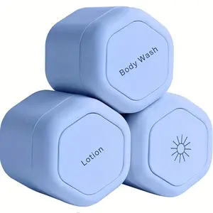 3pcs Body Care Capsule Set - Magnetic Travel Capsules, Travel Bottles with Twist-Off Lids, Durable Plastic Containers for Skincare, Beauty Products, Compact Design for Easy Storage, Travel Skincare Essentials, Secure Closure