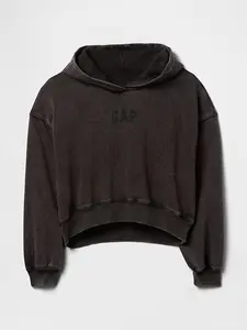 VintageSoft Crop Logo Hoodie GAP - Black Wash Logo