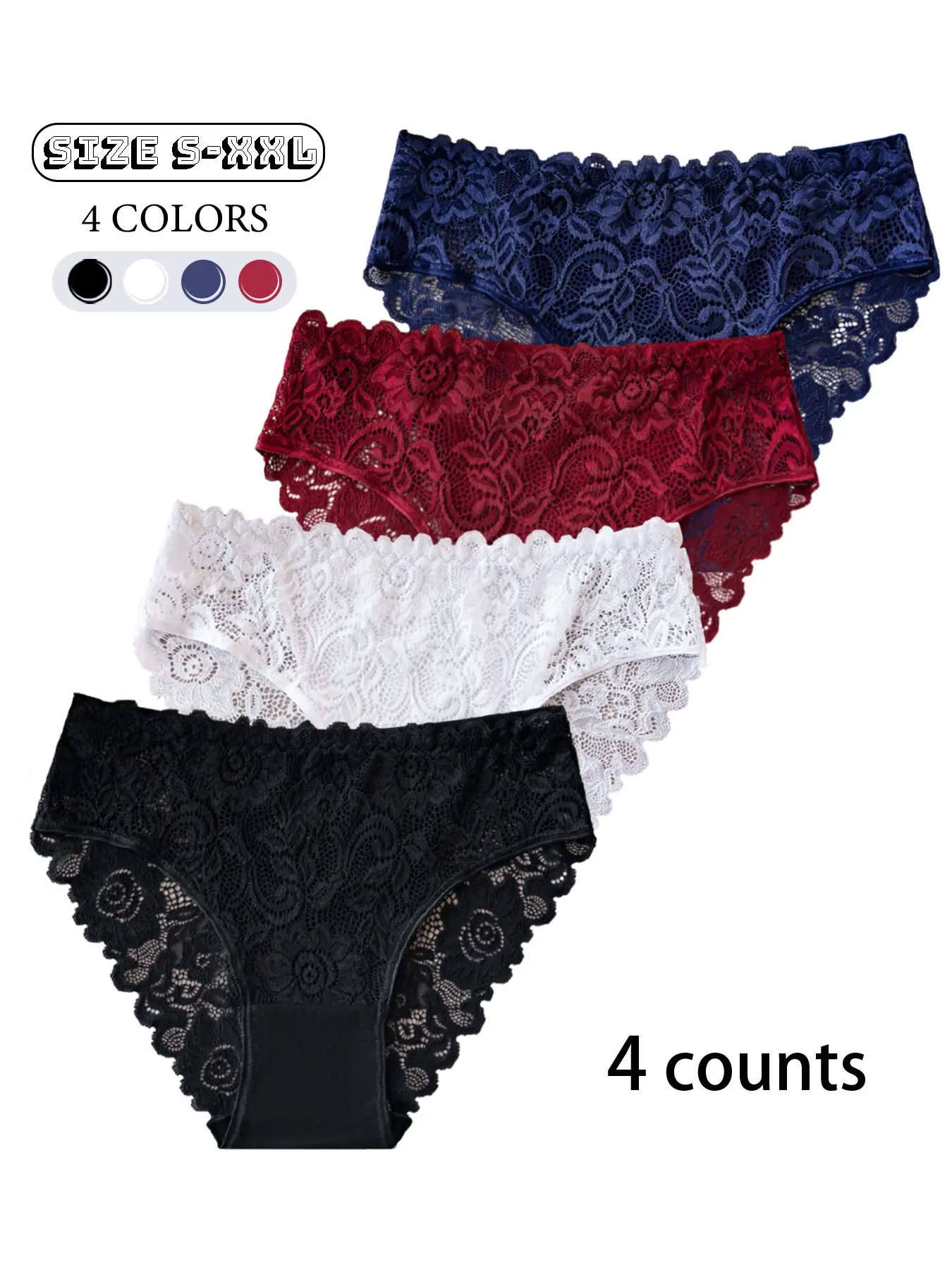 Eco Friendly Bamboo-Feel Chic Panties with Prints for Sensitive Skin - Hypoallergenic & Buttery Soft Seamless Design, Fit, 4 Pack Underwear, Fashion Comfy Underwear