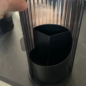 360 Rotating Toothbrush Holder with Lid, Clear Dustproof Makeup Organiser, Makeup Brush Holder for Vanity Bathroom Countertop, Transparent Brushes Container for Vanity, 1 Count