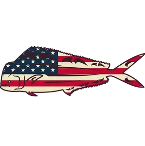 Mahi Mahi Decal - USA Flag - Dolphinfish Sticker - Fishing Gifts - Saltwater Fishing