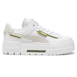 PUMA Womens Mayze Crashed Platform Sneakers Shoes Casual - White