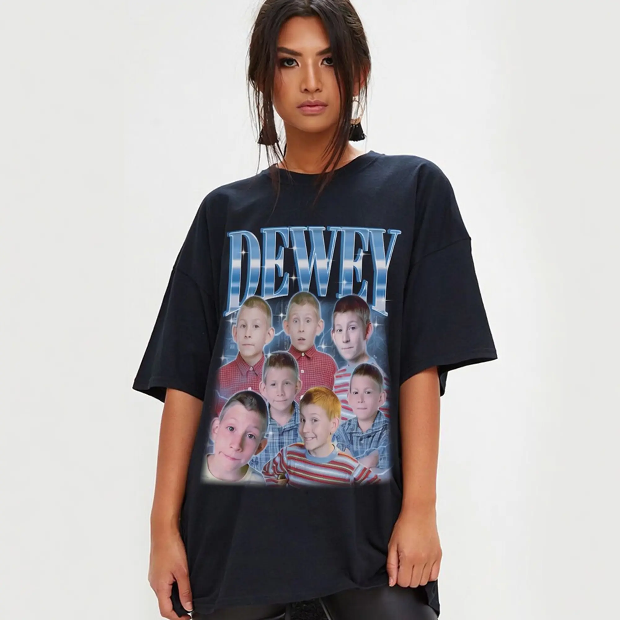 Women's Vintage Dewey Homage Spandex Top - Malcolm In The Middle Character Tee, Oversize Fit, for Erik Per Sullivan Fans