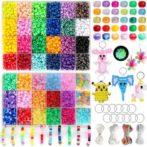 4300 count Pony Beads Kit for Bracelets  Making, 41 Colors Plastic 6x9mm Pony Beads Set Bulk, Friendship Beads for Keychains, Necklaces, DIY Crafts Gifts (100pcs Per Color)