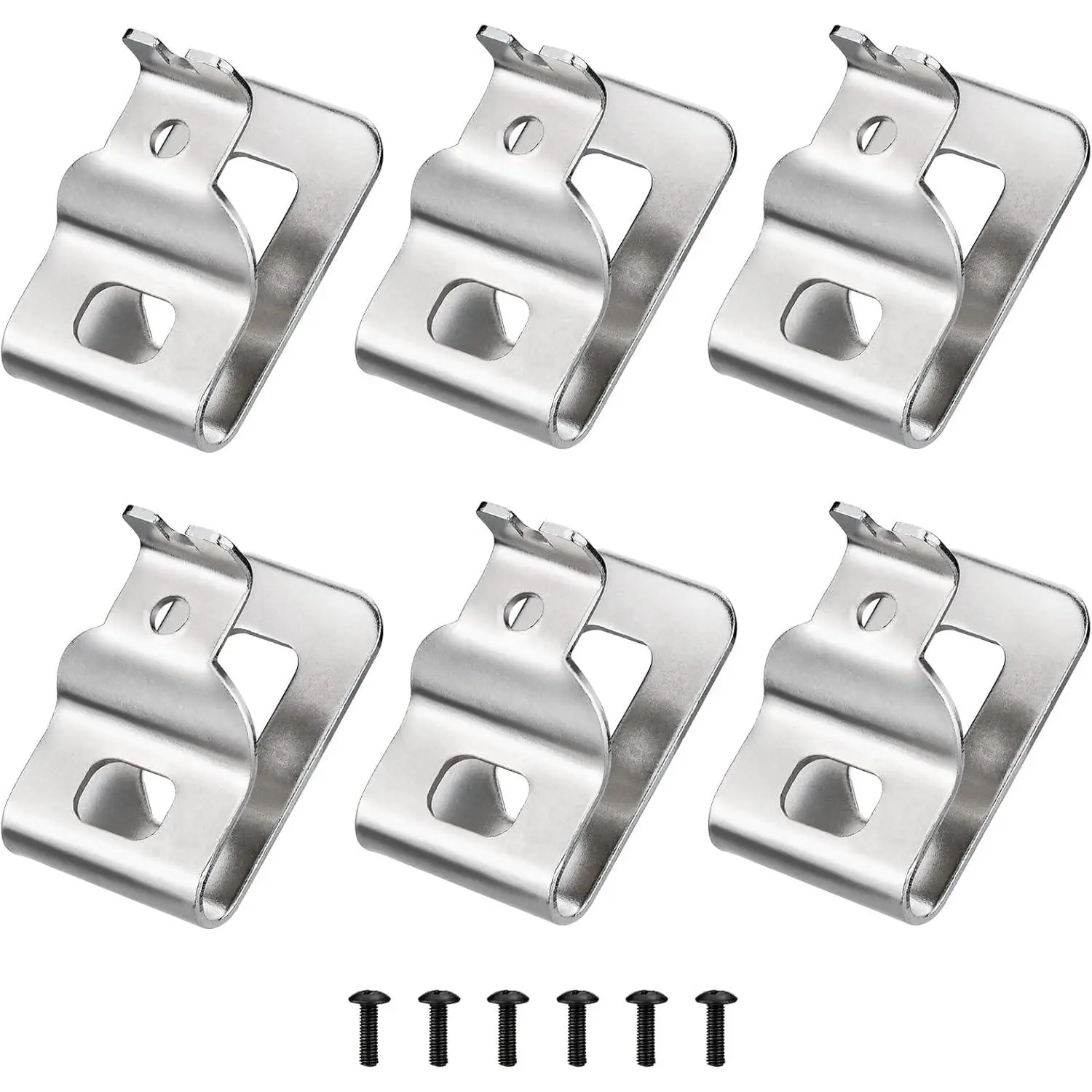 304 Stainless Steel Belt Clips for DeWalt, 6-Piece Metal Drill Bit Tool Clips with Screws, Fits 20V Power Tools, Compatible with DeWalt N268241 N086039 DCD980 DCD985 DCD980L2 DCD985L2, Belt Clip, Fits 20V Tools