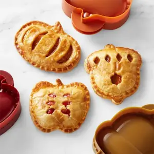 6 Pack Dough Presser Pocket Pie Molds, Party Potluck Hand Pie Molds Tin Heart Shape Silicone Seasonal Bakeware silicone molds Halloween Kitchen Utensils
