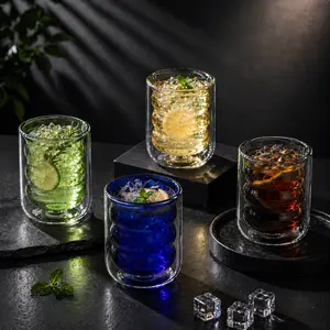 (Set of 2)6.63ozPremium Borosilicate Spiral Double Wall Tumbler, BPA-Free, No Condensation, Insulated for Hot & Cold Drinks, Dishwasher Safe Drinkware Cup Bottles tiktokshopspringglowup