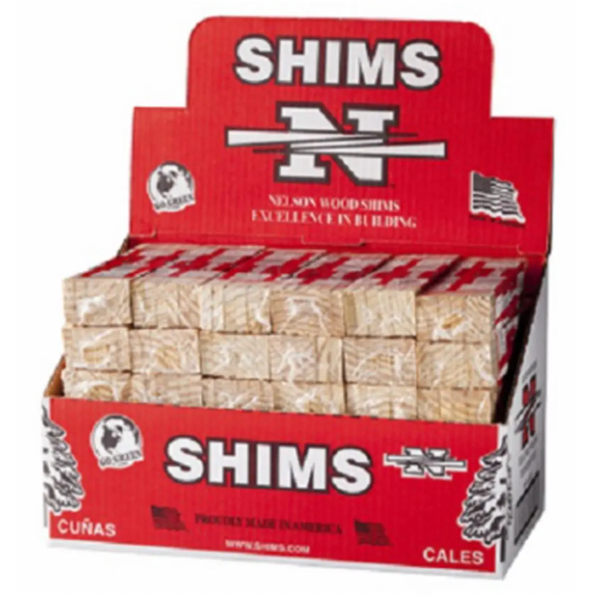 PSH8-12-65 Rectangular Universal Wood Shim, 8-Pack, 8 in. (8x1.3x2.1"), for Installing Cabinets, Leveling Appliances, Adjusting Countertops