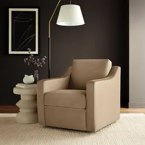 Liora Performance Velvet Armchair in Taupe