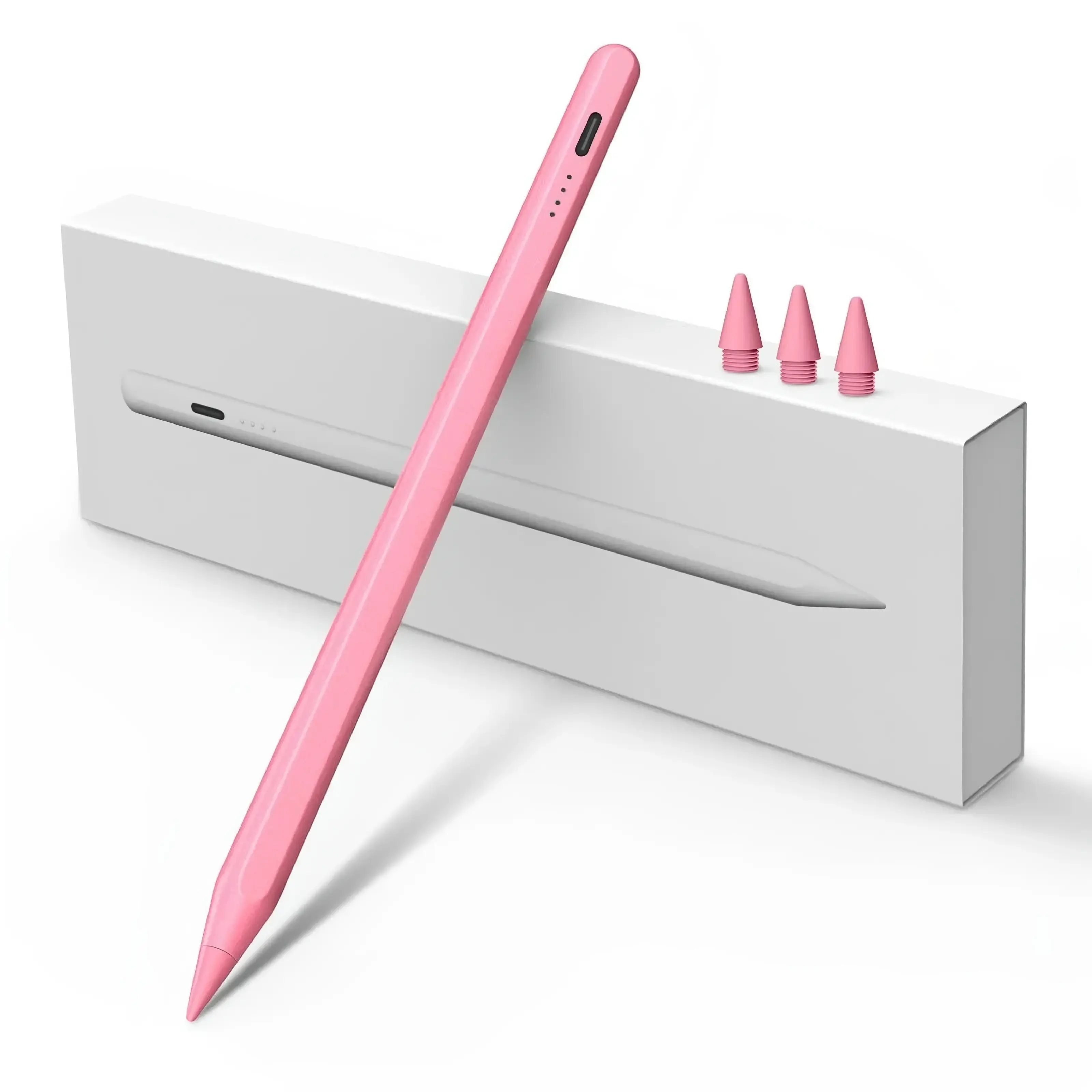 Aluminium Digital iPad Stylus Pen, Durable Wired Tablet Accessory with USB-C Fast Charging, Palm Rejection, Tilt Sensor, Magnetic Active Writing Pencil for Art, Batteries Included, Compatible with iPad 6/7/8/9/10, Pro 12.9-in&11-in, Air 3/4/5, Mini 5/6
