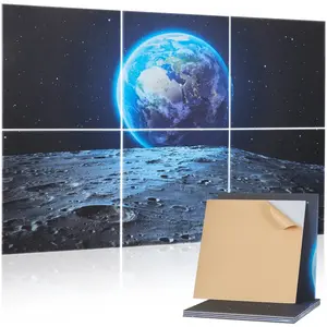 VEVOR 6 Pack Art Acoustic Panels, 70.87 x 47.24 x 0.4 inch Soundproof Wall Tiles, Self Adhesive Decorative Sound Dampening Absorbing Boards for Home, Office, Studio, Gaming Room,Theater, Earth