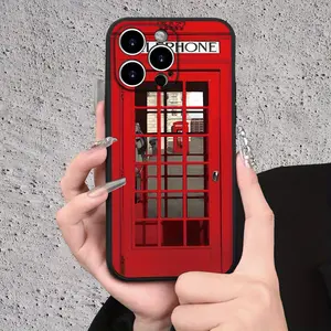 A Creative Retro Telephone Pattern Matte Phone Case, Suitable for iPhone 17 Air/16 Plus/15 Pro Max/14 Pro/13/12/11/XS Max/X Phone Case, Ideal Gift for Thanksgiving and Christmas for Family, Friends, Lovers, Boyfriend, Girlfriend