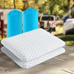 Thin Pillows 2-Pack 2.75" Cooling Pillows for Stomach Sleeping, Gel Infused Slim Pillow for All Sleepers,Travel Pillow Bed Pillow with Washable Cover, Standard Size Set of 2