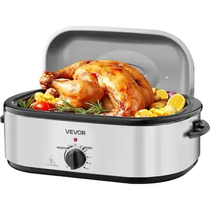 VEVOR Roaster Oven, 18QT Electric Roaster Oven, 150-450 Adjustable Temperature Electric Roasting Pan, Multifunctional Electric Roasters with Self-Basting Lid, Removable Pan and Rack for HolidayVEVOR Super Brand Day