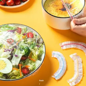 Food Storage Lids Set, Storage Containers, 100 Pieces Kitchen Organizer Accessories, Reusable Elastic Transparent Plastic Bags, Essential Kitchen Tools & Supplies