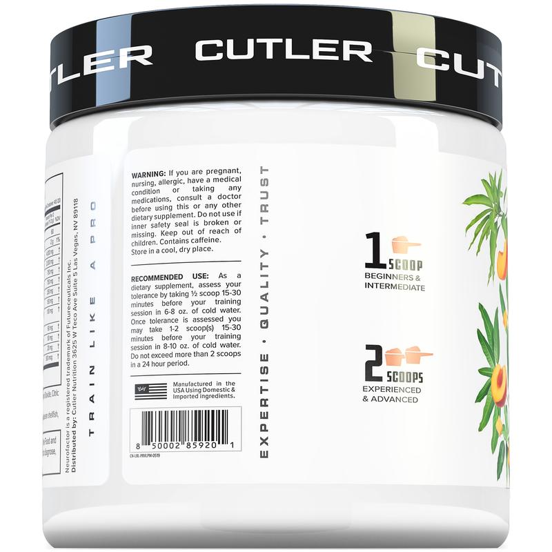 Focus Pre workout Primer Powder Supplement - PREVAIL containing L-Citrulline, Taurine, Alpha-GPC 50%, N-Acetyl L-Tyrosine, for energy levels and focus - Cutler Nutrition - 40 Servings