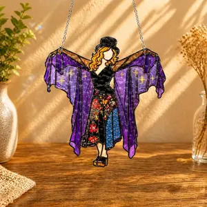 Stevie Nicks Suncatcher for Boho Witchy Fleetwood Mac Decor, Colorful Window Hanging, Rainbow Light Sun Catcher, Gift for Mom,Home Window Art