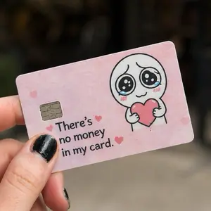No Money Meme Debit Card Skin Sticker 2 Pack Funny Pink Vinyl Cover
