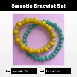 Yellow Teal bracelet set #249