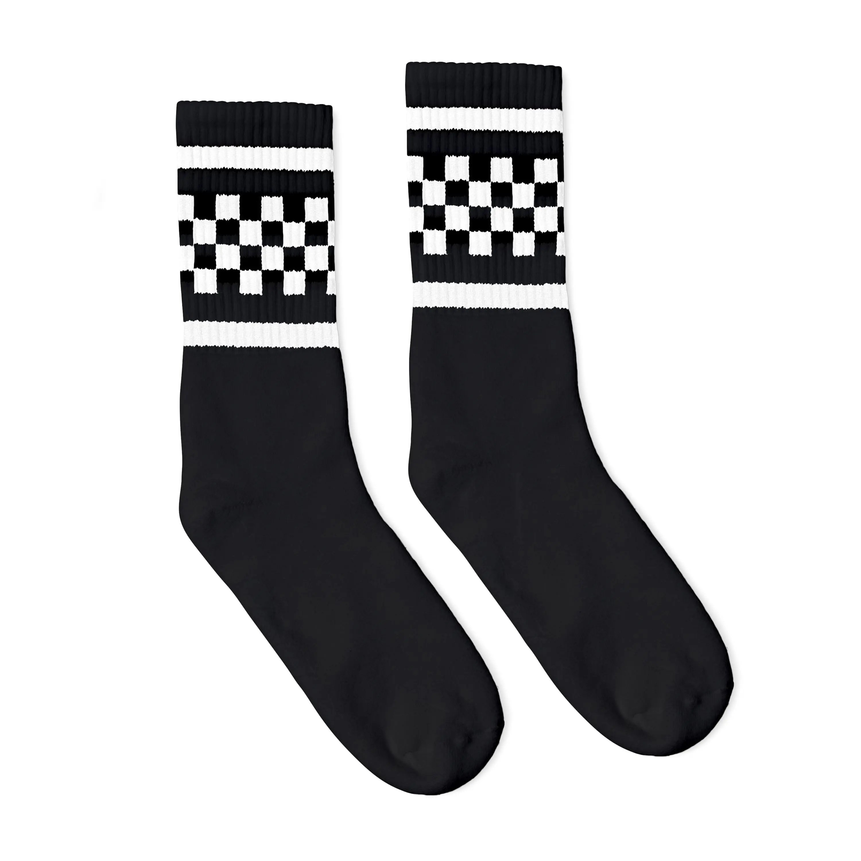 White Checkered Socks | Black White Checkered Socks | Black