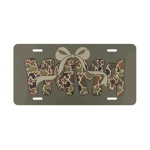 Camouflage MAMA License Plate with Bow - Cute Camo Mom Car Tag 100% Aluminum