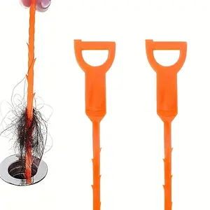 2 Pcs Durable Plastic Drain Clog Remover, Shower Sink Bathtub Drain Snake Kit, Easy-To-Use Home Maintenance Accessory for Hair and Dirt Cleaning