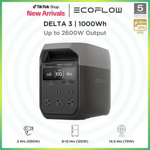 EF ECOFLOW DELTA 2/DELTA 3 Series Portable Power Station, Full Charge in 56 Min, 1024Wh LFP Battery, 1800W AC Output, Solar Generator