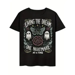 Vintage Inspired Men's Graphic T-Shirt Featuring Living The Dream One Nightmare At A Time Design