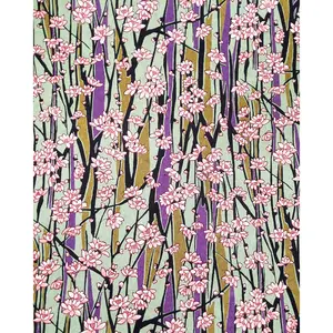 1062 Pink Cherry Blossoms on Green