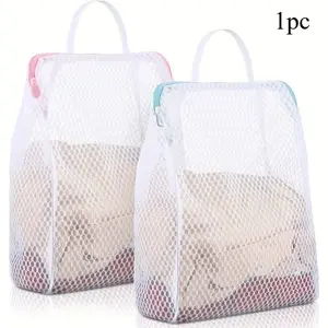 Durable Rectangular Laundry Bags Made of Woven Polyester Honeycomb Mesh, Featuring a Zipper And Handle, Ideal for Socks, Underwear, And Travel Clothes, Perfect for Graduation And Back-To-School Seasons, As Well As Summer, Laundry Products