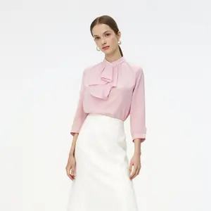 Acetate Blend Ruffle Blouse And Mermaid Skirt Two-Piece Set